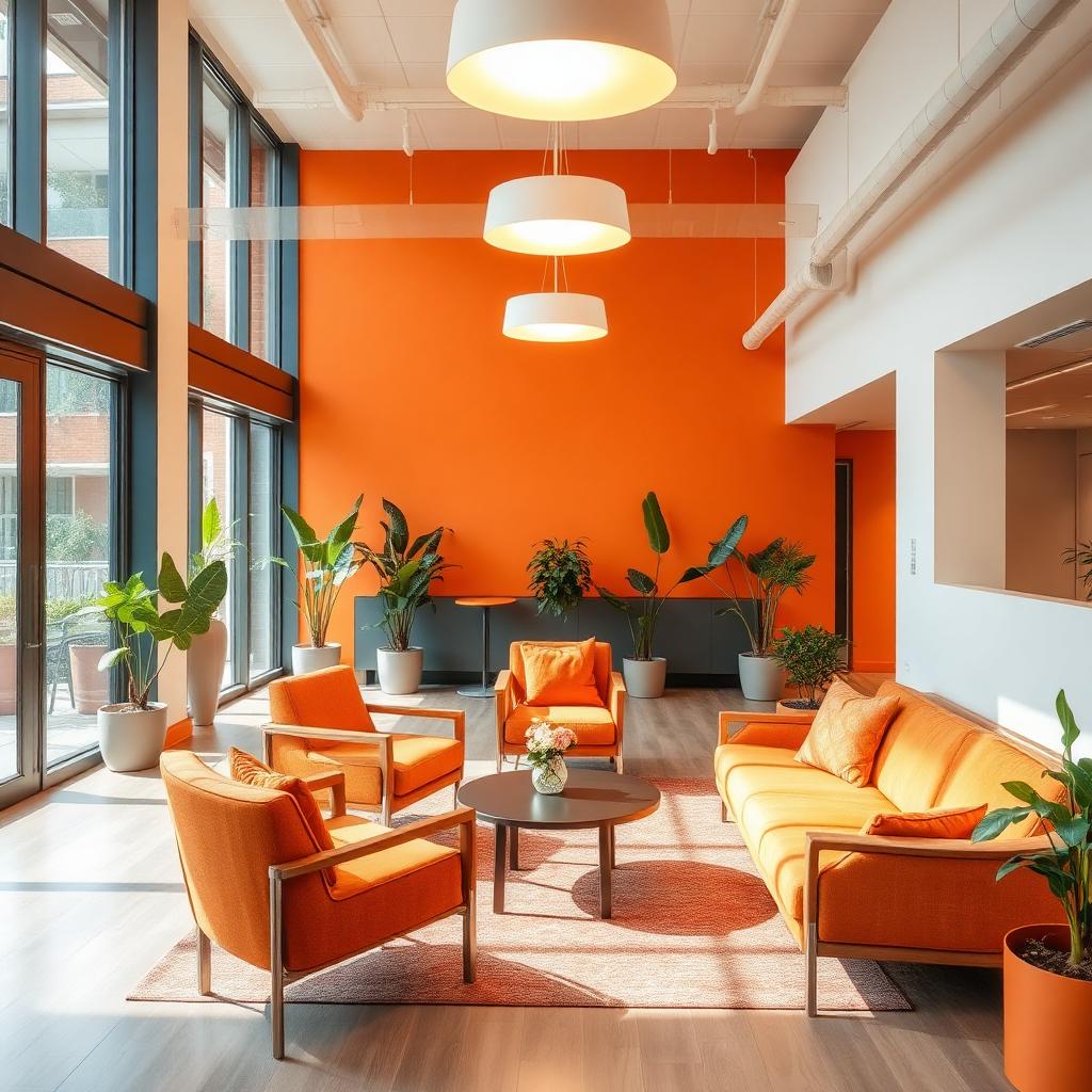 Warm common lounge inside Orange Calm Stay Ladies Hostel in Perungudi